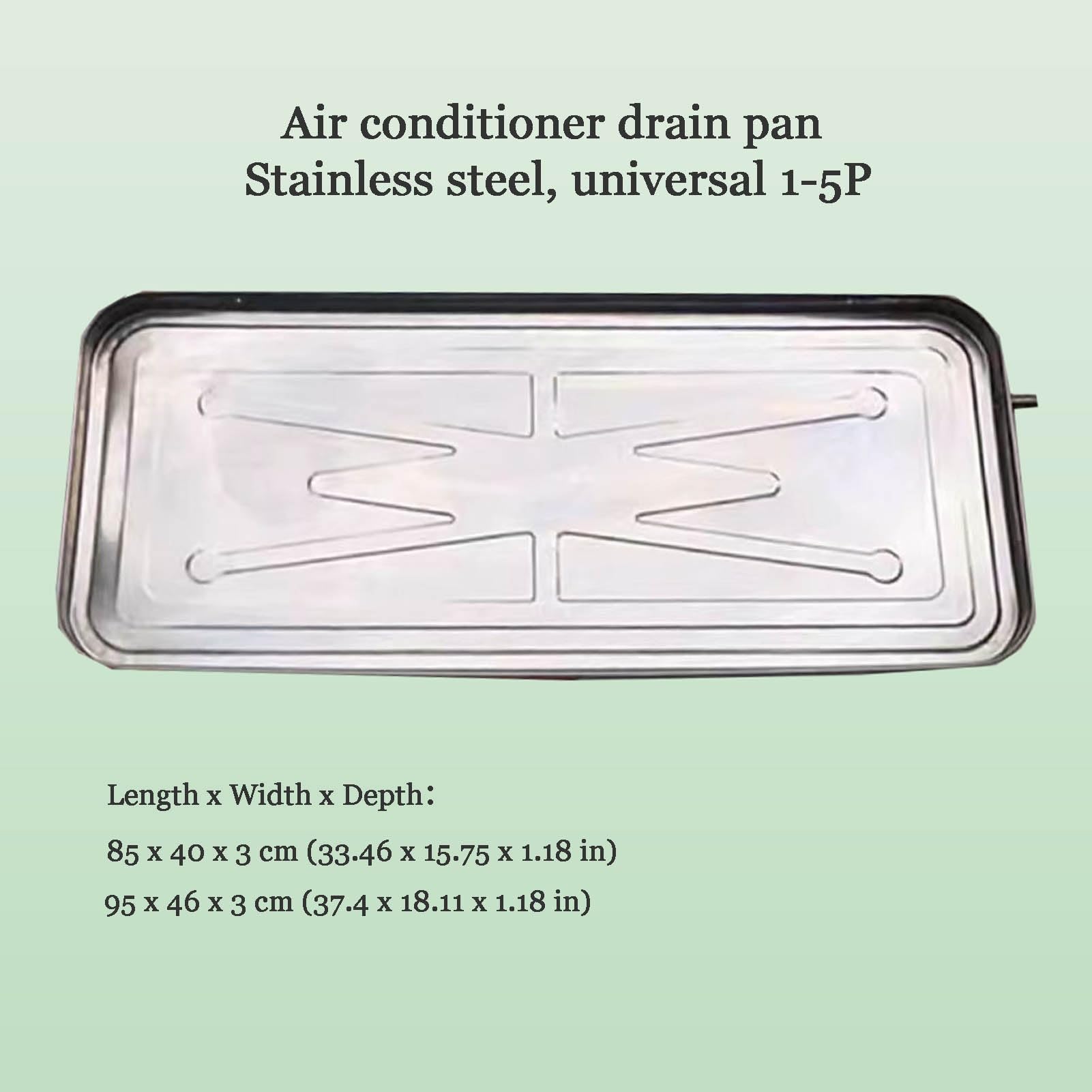 Bandeja Colectora Agua Acero Inoxidable para Unidad Exterior Aire Acondicionado Portátil Apto para Sistemas Climatización Y Sistemas Bomba Calor (95x46x3cm)