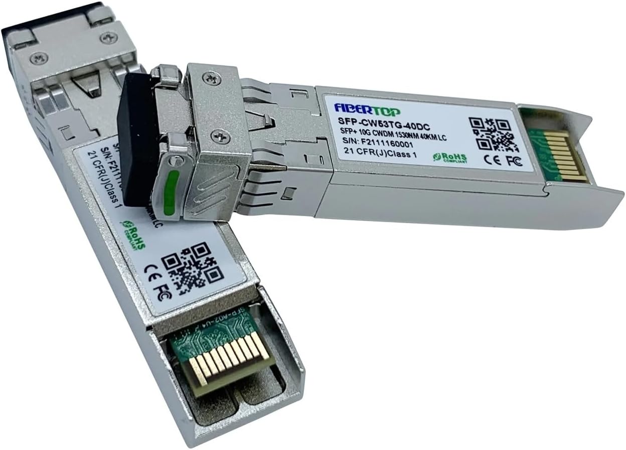 FIBERTOP 10 Gbps SFP+ 1530NM CWDM Fiber Optic Transceiver 40km Duplex LC Fiber Optic Transmitter and Receiver Module