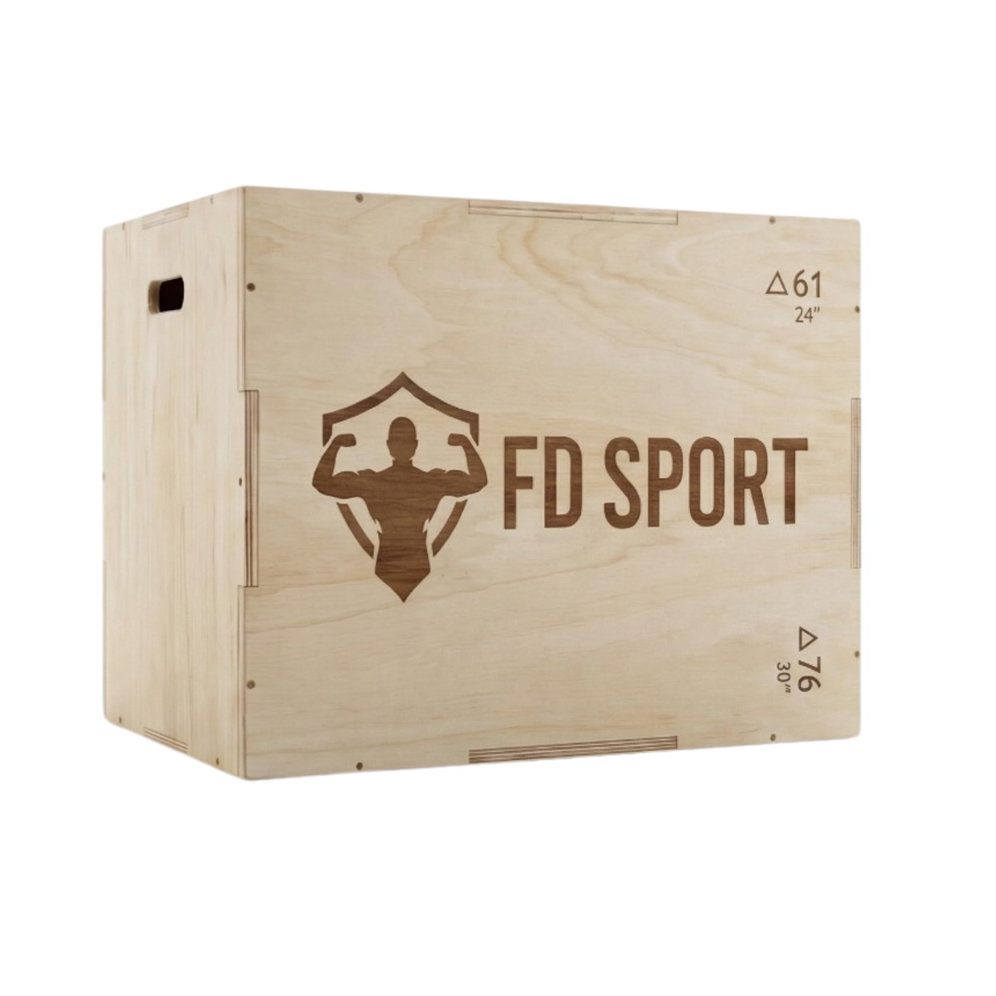 FD Sport Plyo Box in Legno Professionale - Box Pliometrico 3-in-1 (51, 61, 76 cm) con Rinforzo Interno, Cubo Palestra per Crossfit, Box Jump, Allenamento Funzionale e HIIT, Portata 150kg
