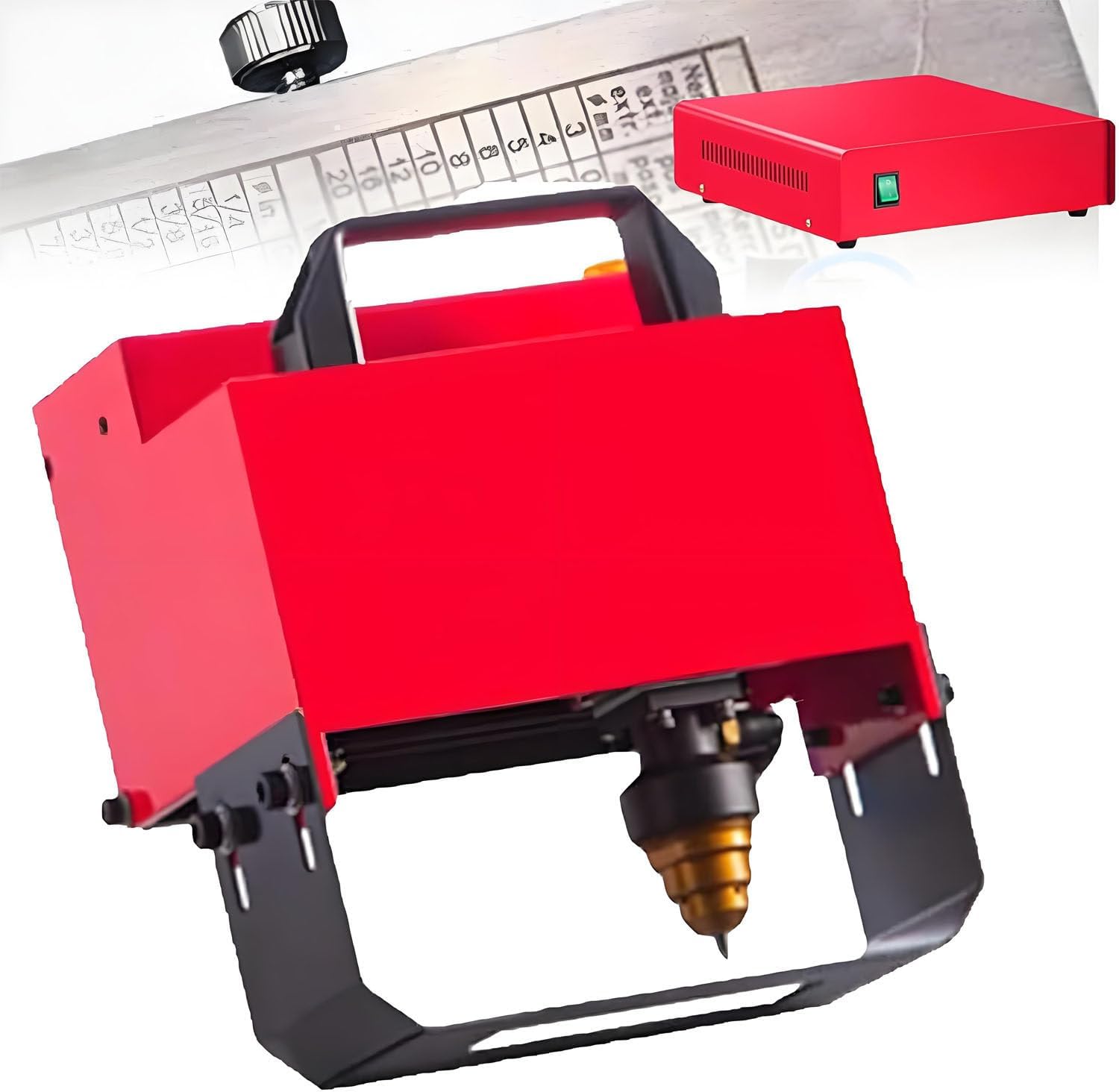 Digital Control Dot Peen Marking Machine for Metal Engraving, Pneumatic Marking Tool for Serial Numbers, VIN Codes, Letters, Dates & Graphics - High Precision Engraver