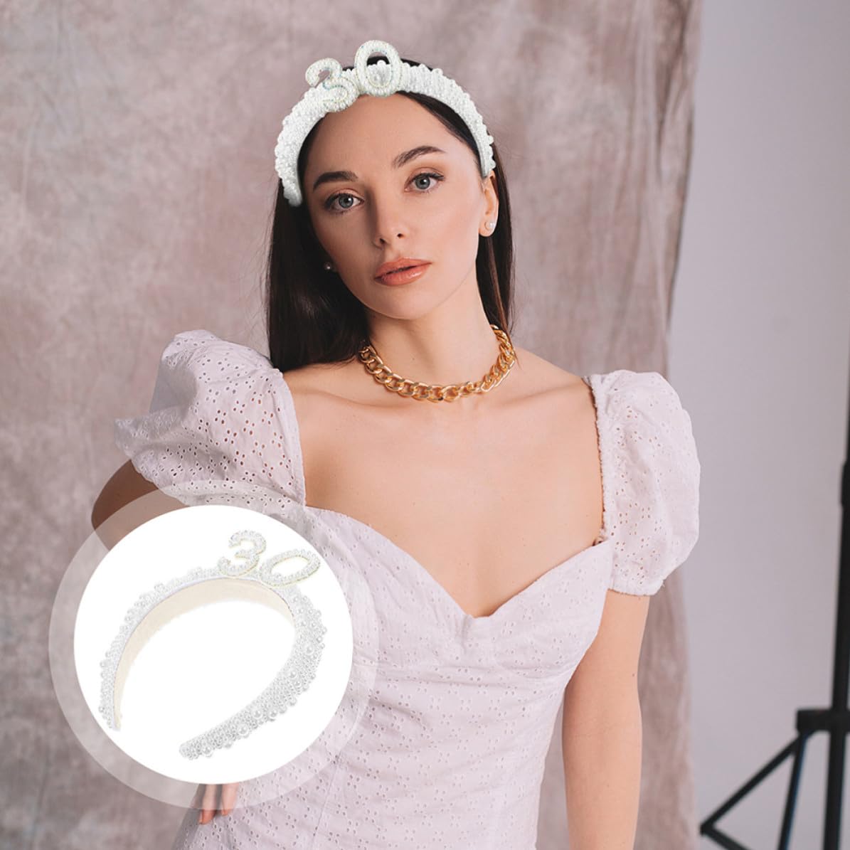 2pcs Elegant Pearl Headbands for Women Birthday Party Hair Accessories Comfortable Artificial Pearl and Aluminium Alloy Headpiece for Birthday Parties
