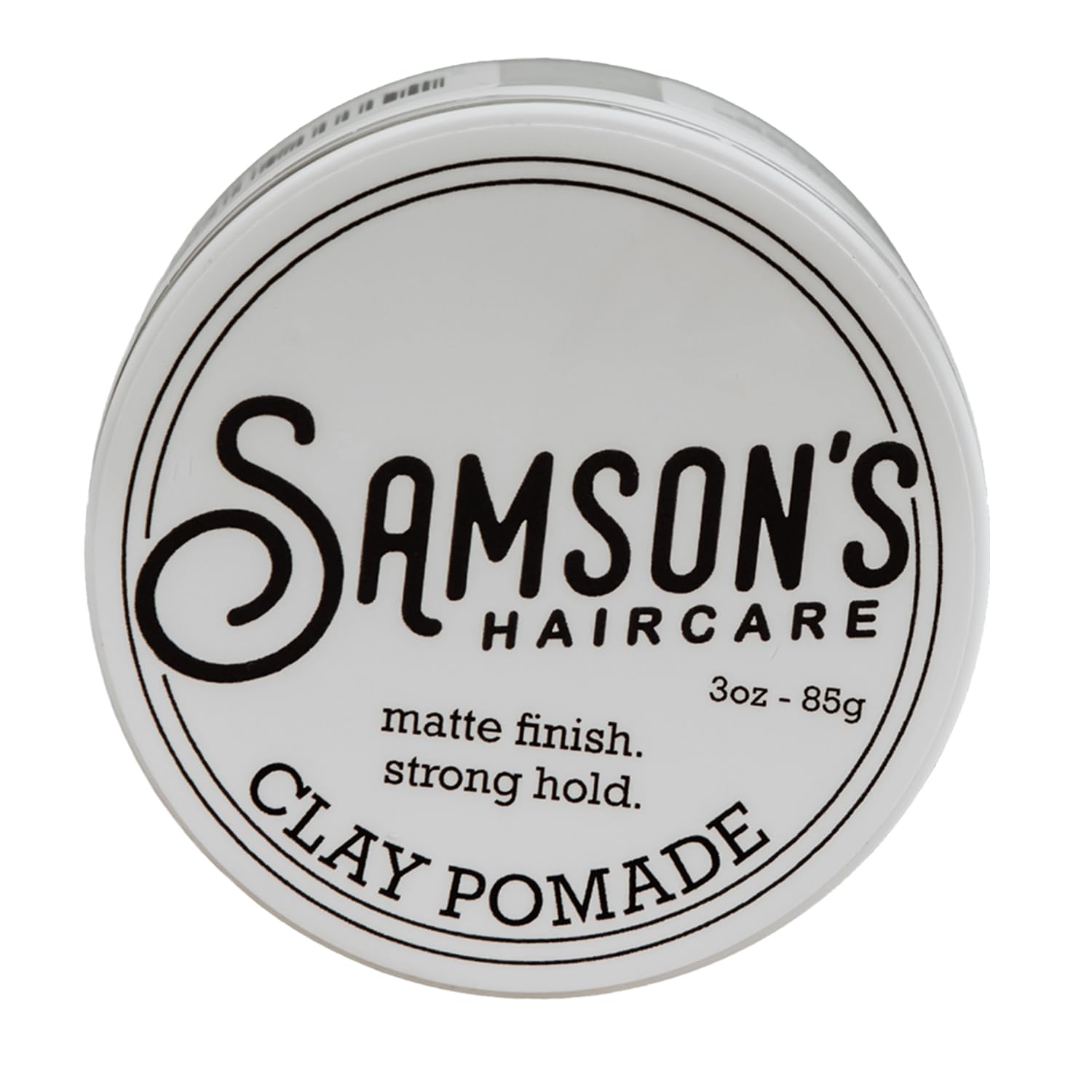 SAMSON'S HAIRCARE Lightweight, Medium Hold, No-Shine, Water-Based Clay Pomade - Nourishes and Holds Hair, 3 oz.