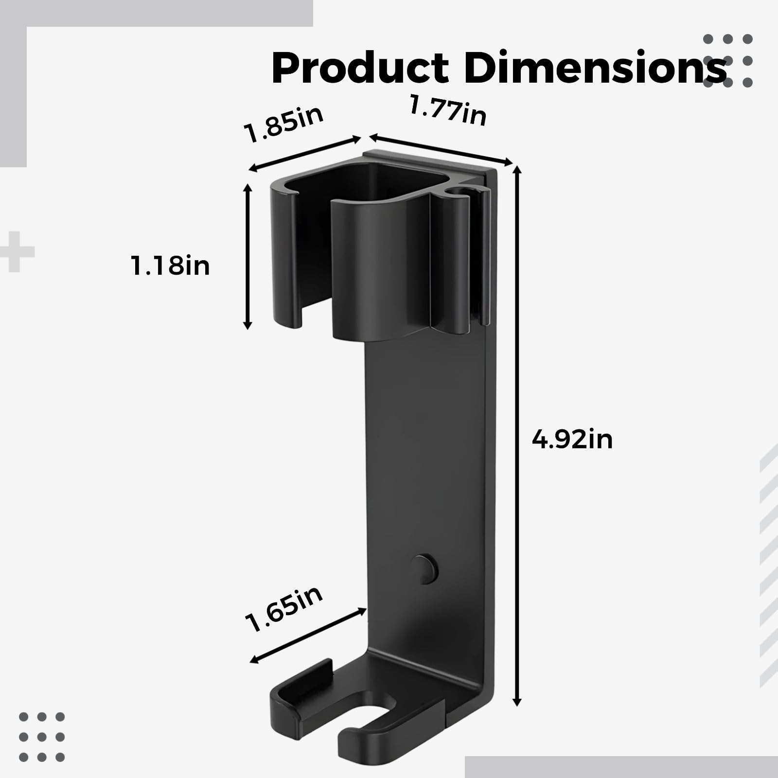 2 STK Lockenstabhalter zur Wandmontage, Aluminium-Aufbewahrungsorganizer für Haarstyling-Geräte, schwarzes Hängegestell mit Doppel-Slot-Design, für Lockenstäbe, Schwarz