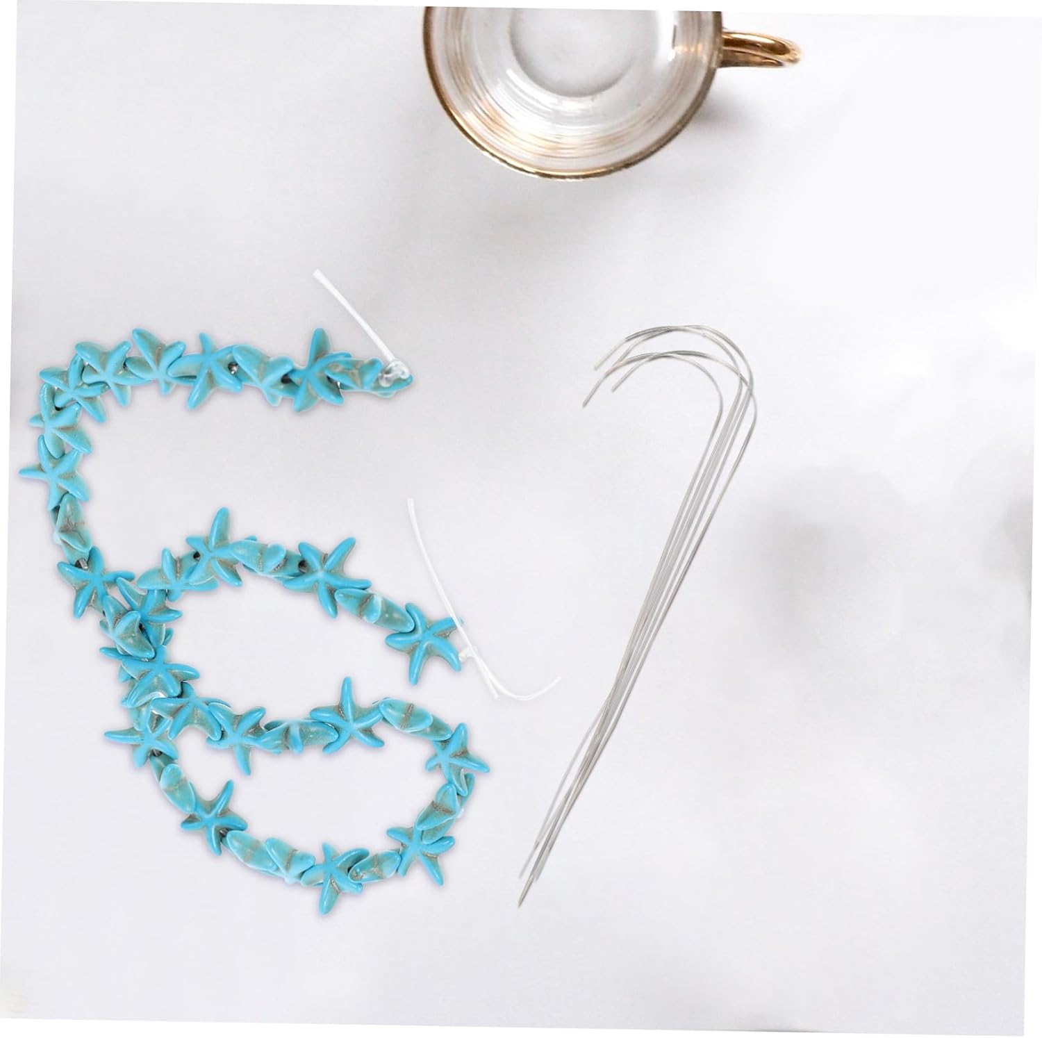 MINAOLULUS 4pcs Beading Needles Set for Hand Sewing Curved Bead Needles Threaders Practical Sewing Accessories for Crafts and DIY Projects