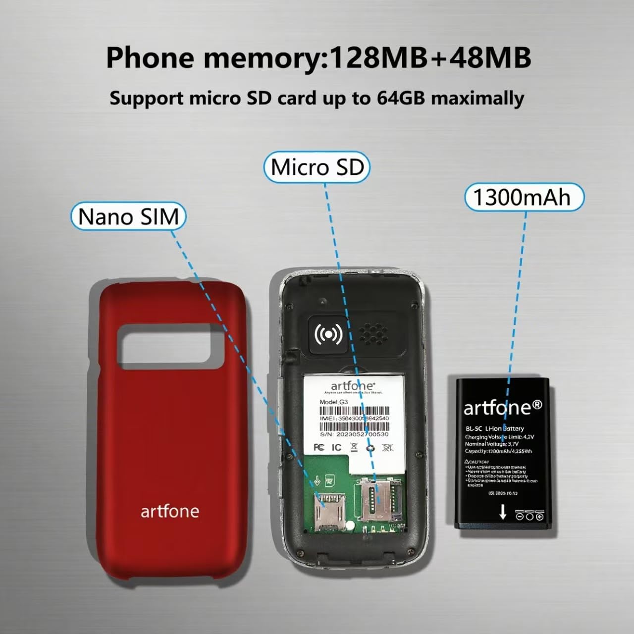 artfone G6 Rot - 4G Seniorenhandy Klapphandy Ohne Vertrag丨Großtasten Mobiltelefon丨SOS Notruftaste丨Ladestation丨Lautsprecher丨Kurzwah丨Handy für Senioren丨USB-C丨Kamera丨2,4 Zoll Zweibildschirm丨1300mAh Akku