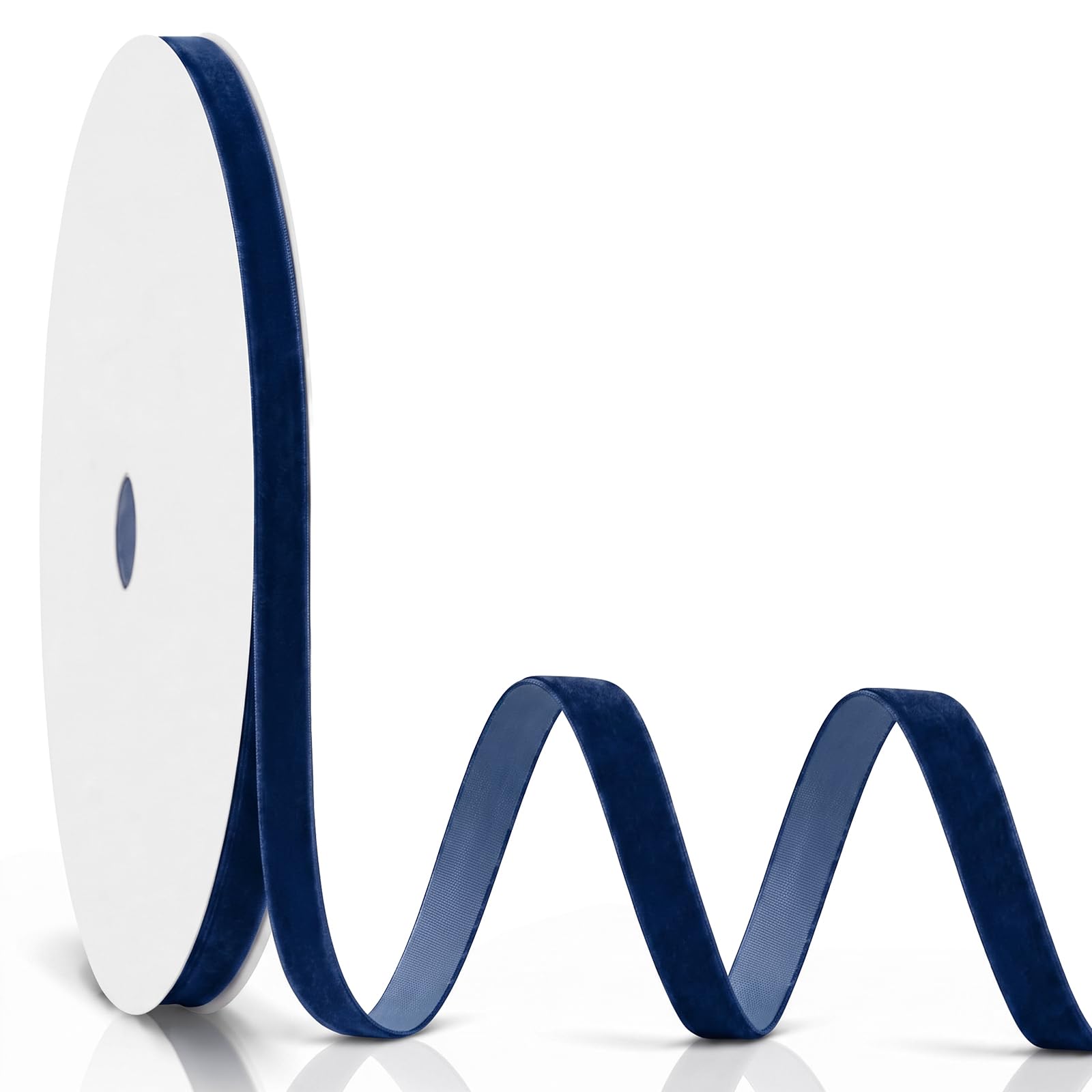 jijAcraft Navy Blue Velvet Ribbon: 10mmx22m Velvet Ribbon for Gift Wrapping — image 1