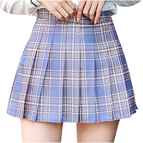 MA87 Damen Faltenröcke, Rock Minirock Hohe Taille Kurz Skirt Skater Rock Informell Mini Glocken Rock, Kurze Hohe Taille Gefaltete Skater Tennis Schule Rock, Minirock Kurz Skirt Cover