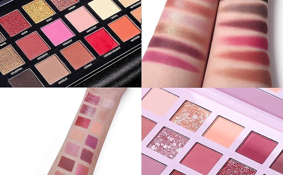 Image of Beauty Rose Gold Remastered + Nude Edition Eyeshadow Palette Combo Kit - 36 Matte and Shimmer Finishes, Includes Black Eyeshadow - Complete Eye Shadow Palette Set