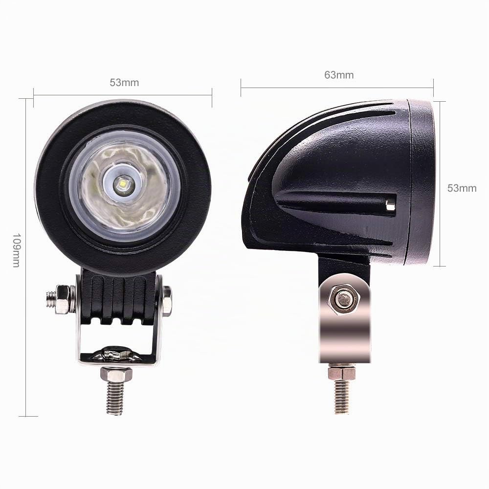 10W Faretti per moto, 2PCS Fendinebbia per moto bianca Luci ausiliarie a LED 12V 24V Fari da lavoro a LED per camion fuoristrada ATV Trattore