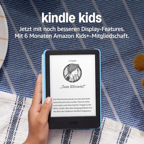 Amazon Kindle Kids (neueste generation) – Falls das Gerät kaputtgeht, ersetzen wir es. Inklusive altersgerechter Bücher, Hülle, blendfreiem Bildschirm und schnellerem Umblättern – Weltraumwal-Design