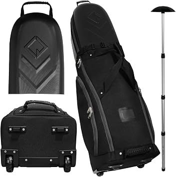 CaddyDaddy Enforcer Golf Travel Bag Crush Resistant Hard Top Protection, New 18 Month Full Replacement Coverage, Durable Thick Nylon Wheels Lockable XL Zippers. Case for Transporting Clubs on Airlines