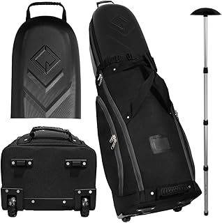 CaddyDaddy Enforcer Golf Travel Bag Crush Resistant Hard Top Protection, 1 Year Full Replacement Coverage, Durable Thick Nylon, Wheels & Lockable XL Zippers. Case for Transporting Clubs on Airlines