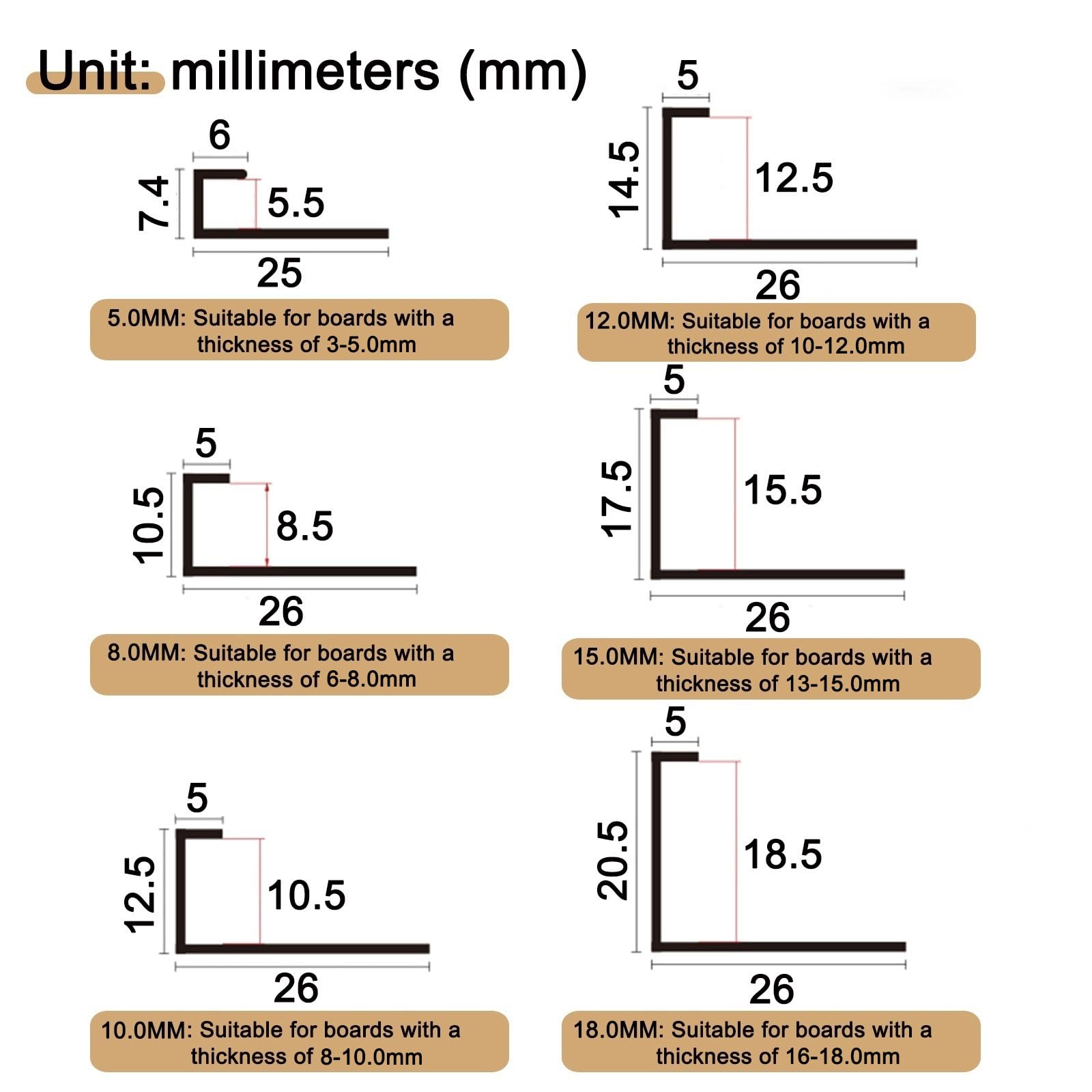 Strisce Di Rivestimento Per Pavimenti Per Piastrelle Da Parete E Pavimento - Barre In Alluminio A Forma Di C, Bordo Per Pavimenti, Striscia Divisoria Piatta(Argento,18.0mm)