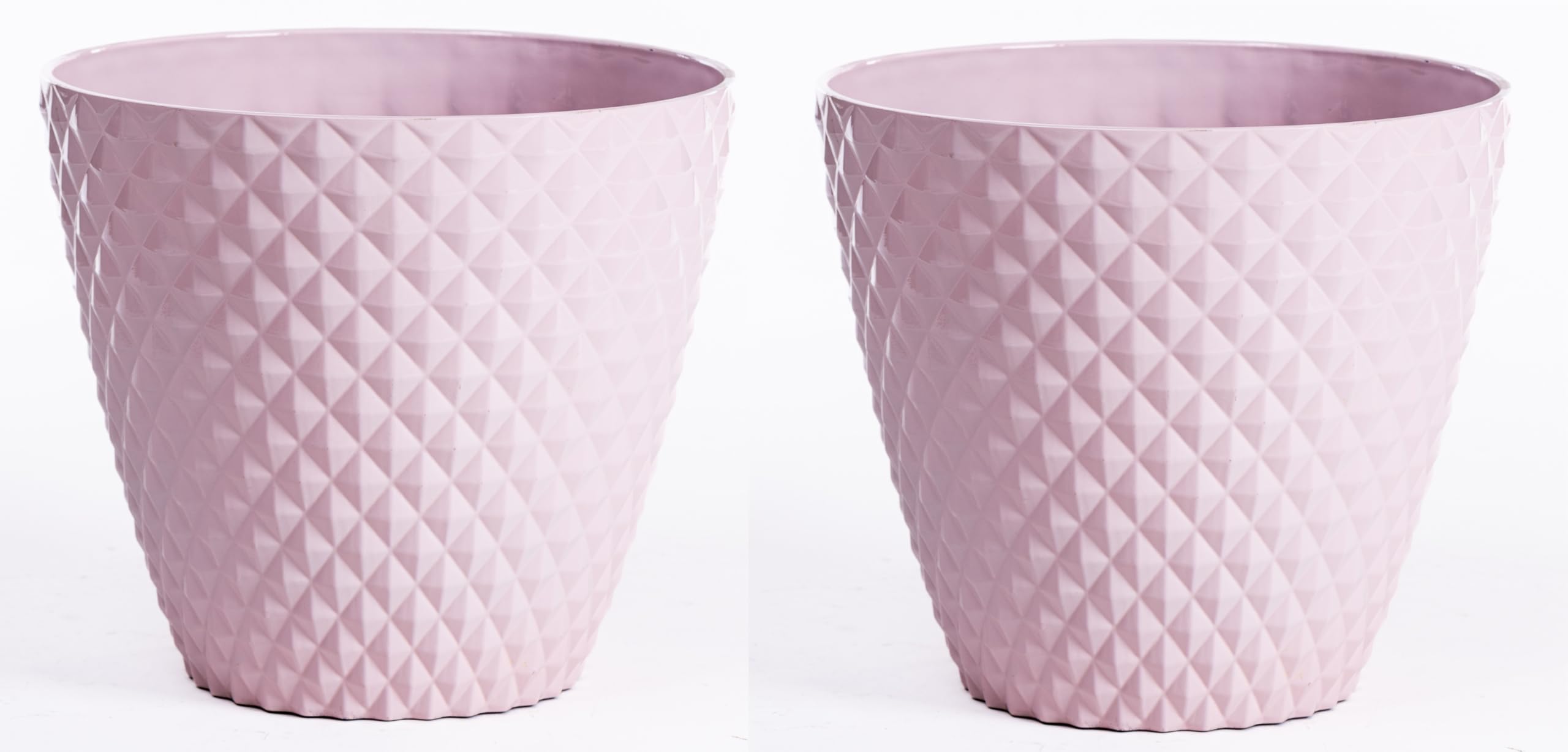 Garden Gear Powder Pink X2 Diamond Planter 39.5Cm Weatherproof Recycled Plastic Pot Uv Resistant Frost Proof Patio Garden (Powder Pink X2)