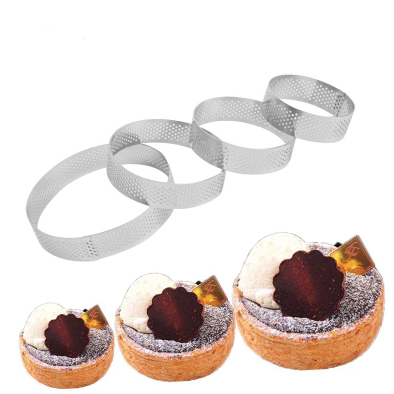 BESTYASH 1Pc Stainless Steel Mousse Cake Ring Round Baking and Pastry Tool for Cookies Ventilated Design for Easy Baking Food Grade Cutter for Home Use