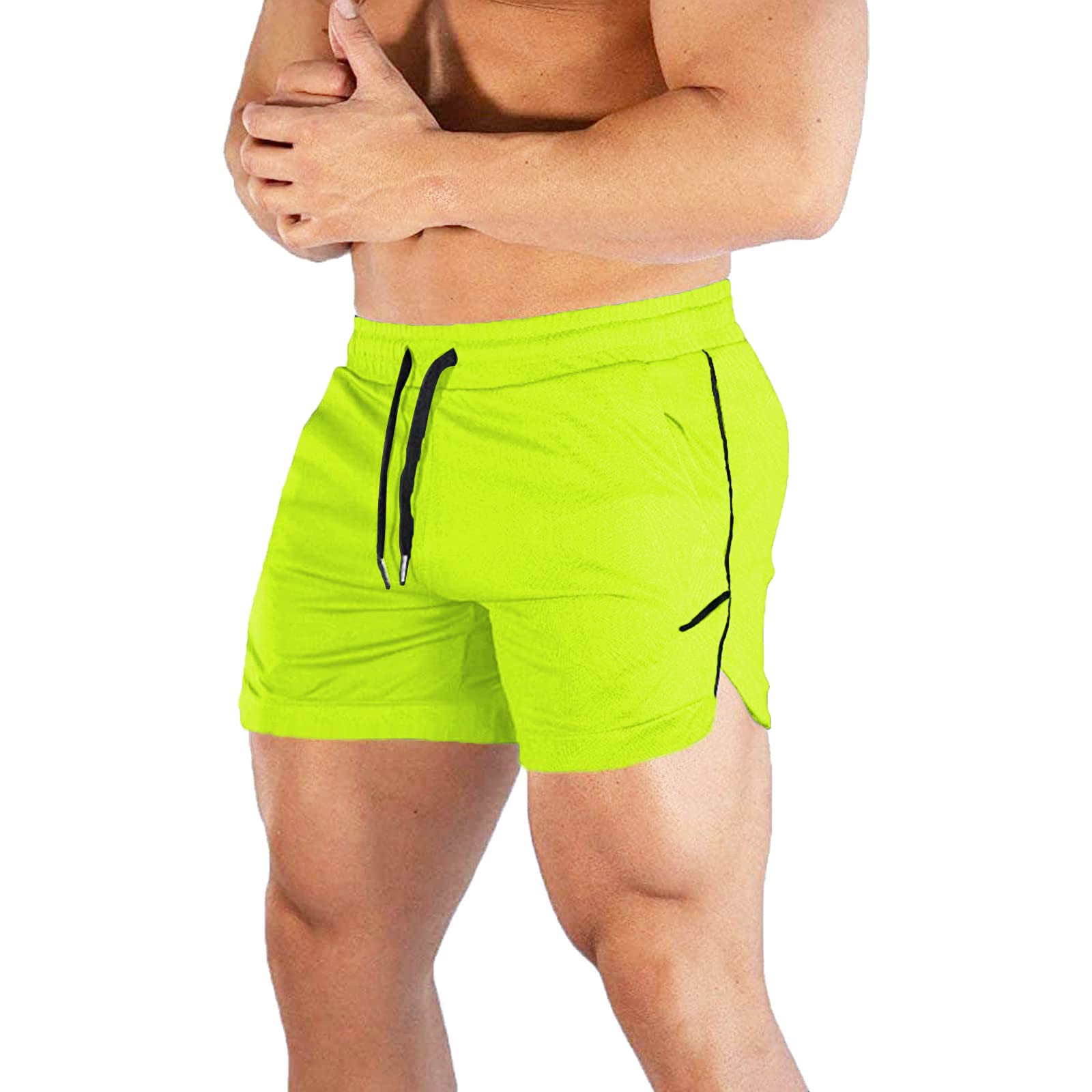 CEHT Mens Workout Running Shorts Lightweight Athletic Gym Shorts with Zipper Pockets