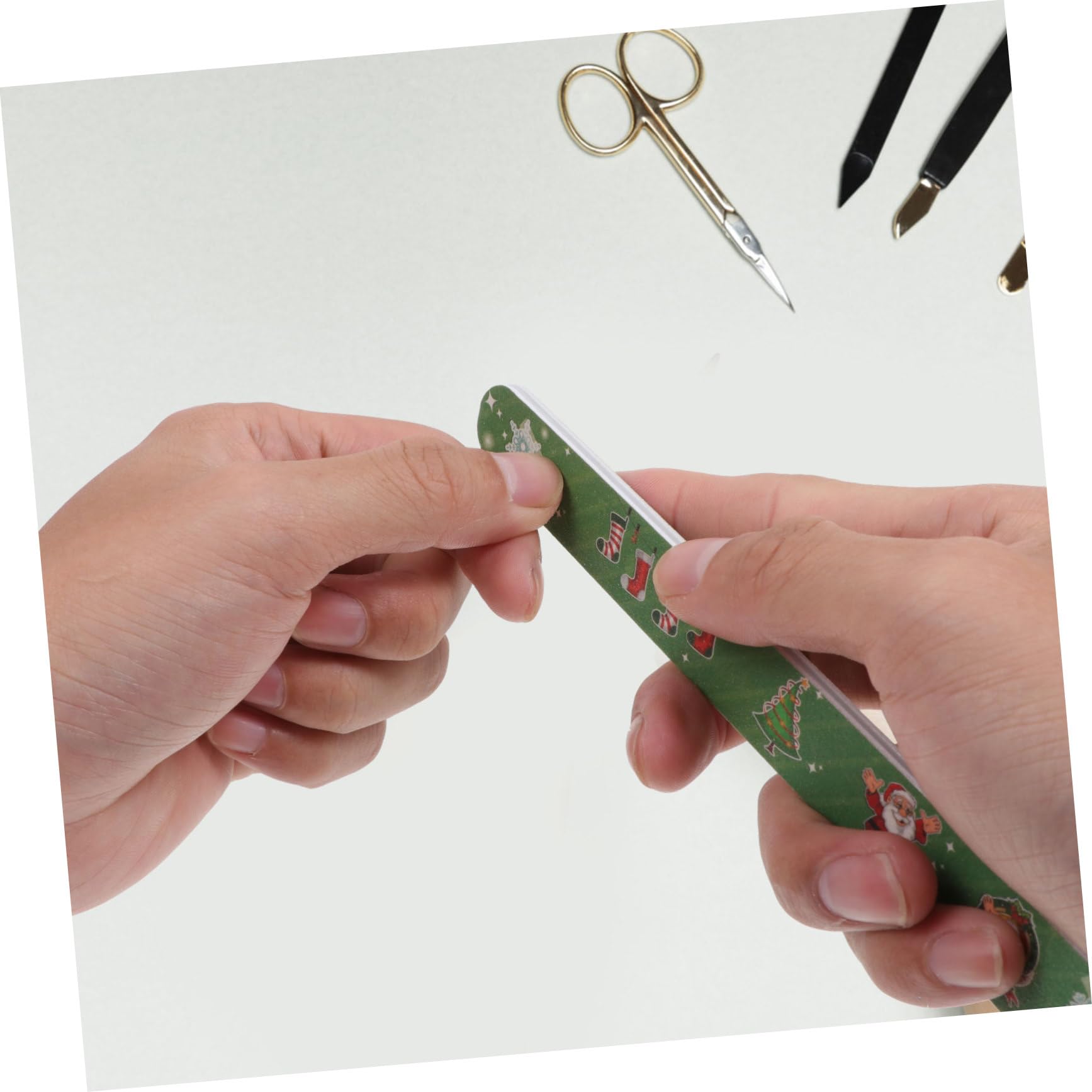 Ipetboom 12pezzi Unghie Natalizie Strumenti per Manicure Art Fai da Te Salone Unghie Grana Grossa per Naturali Finte e Extension Stile Casuale