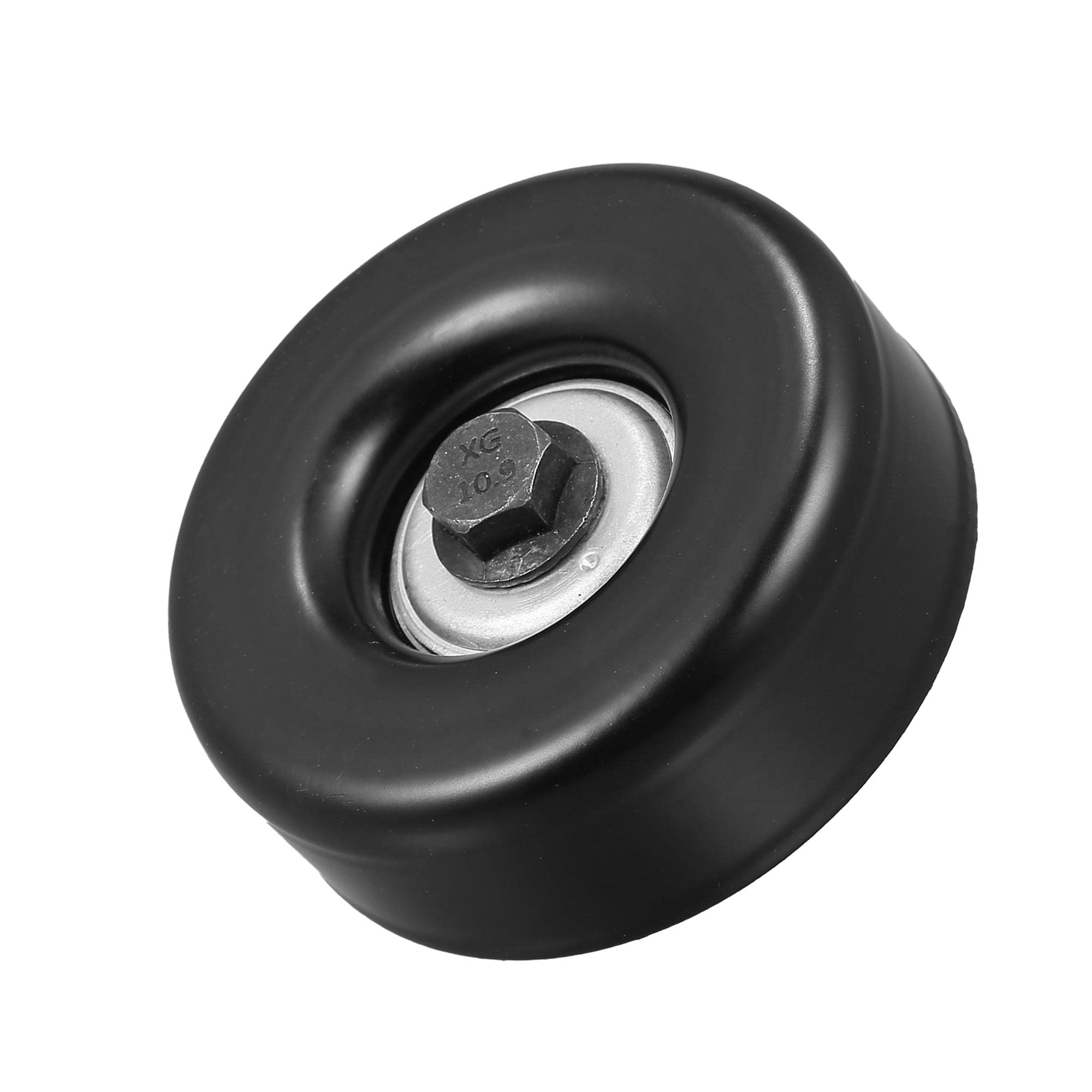 X AUTOHAUX Idler Pulley for Chevrolet Express Silverado 1500 2500 3500 for GMC Savana Sierra 36299 Idler Pulleys with Bolt 17 mm 0.67" Insert Dust Shield Retainer Spacer Steel Rubber Black