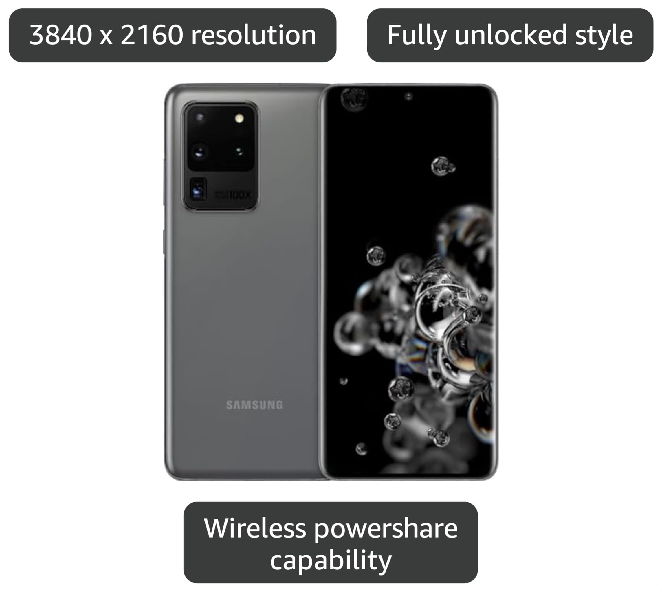 Amazon.com: Samsung Galaxy S20 Ultra, 128GB, Cosmic Gray - Fully