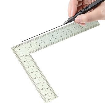 Right Angle Ruler L-Shaped Metal Square Double-Sided Layout Tool Precision 90  Angle Marking Stainless Steel Frame Liner From Carpenter Rooder Engineer for Woodworking Metal Bea
