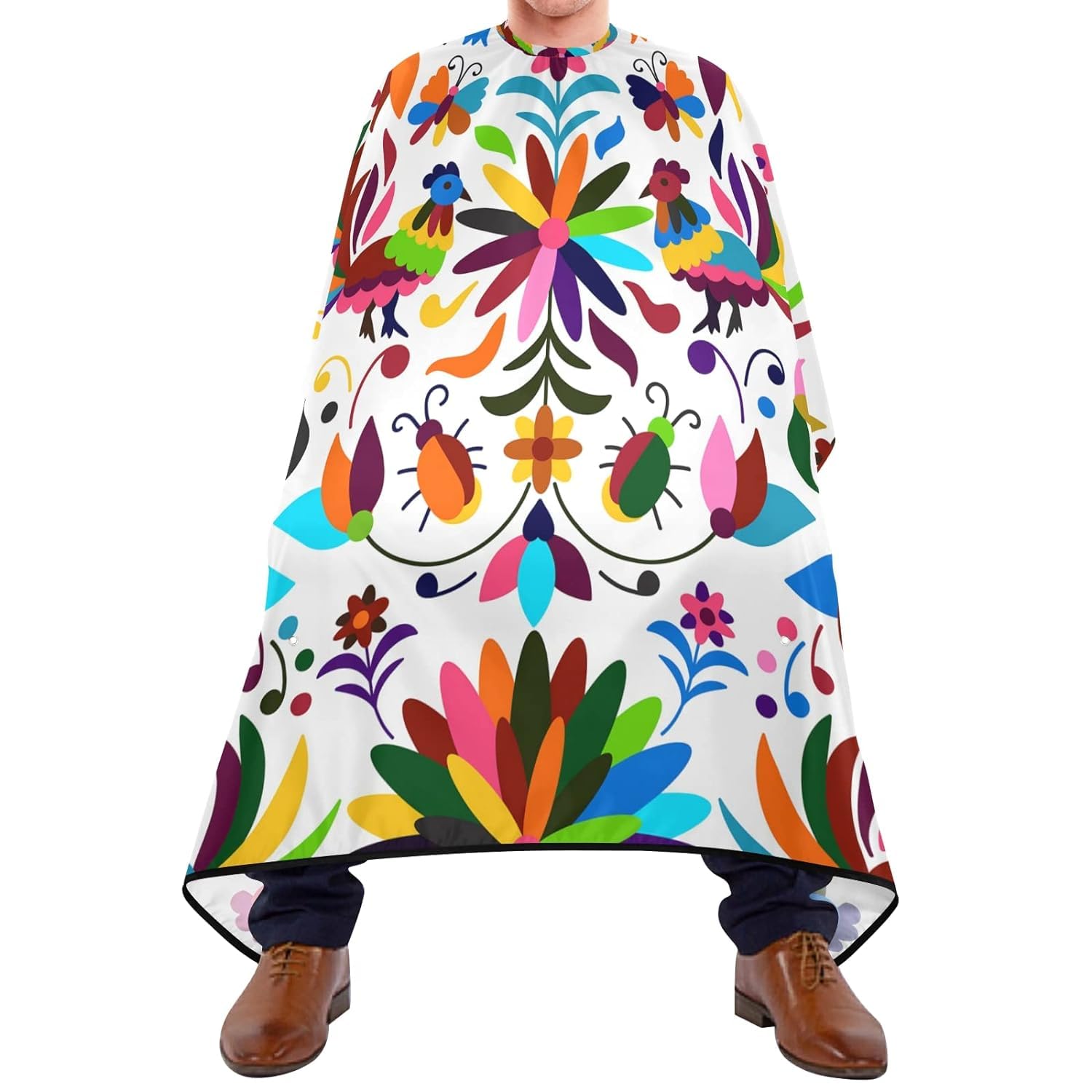 Capas De Peluqueria Pájaros Mexicanos Coloridos Sin Costuras En Blanco Capa De Barbero Universal Barberos Delantal Transpirable Capa Barbero Para Peluquero Peluquería Hombres