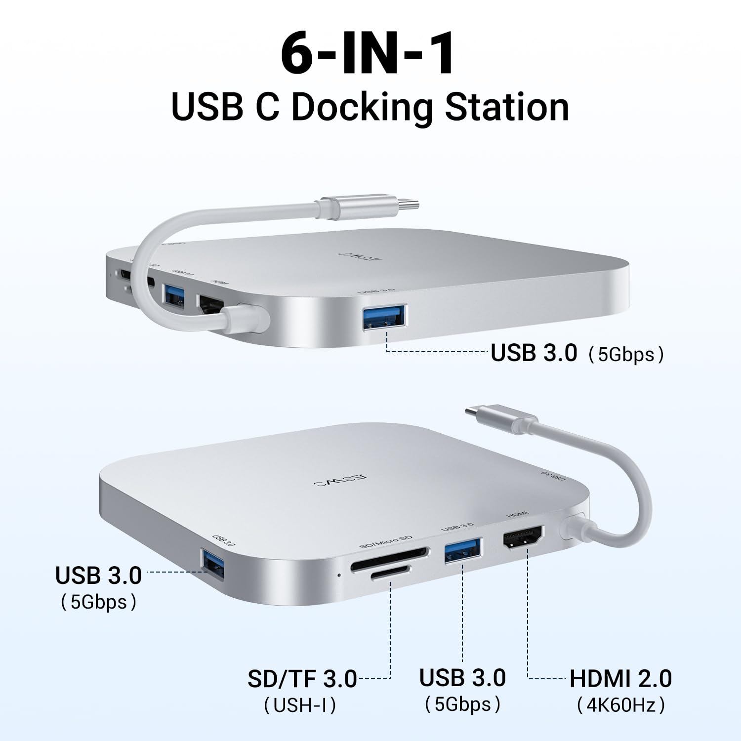 Amazon.com: JESWO Mac mini M4 Dock Hub – 4K@60Hz HDMI, USB 3.0