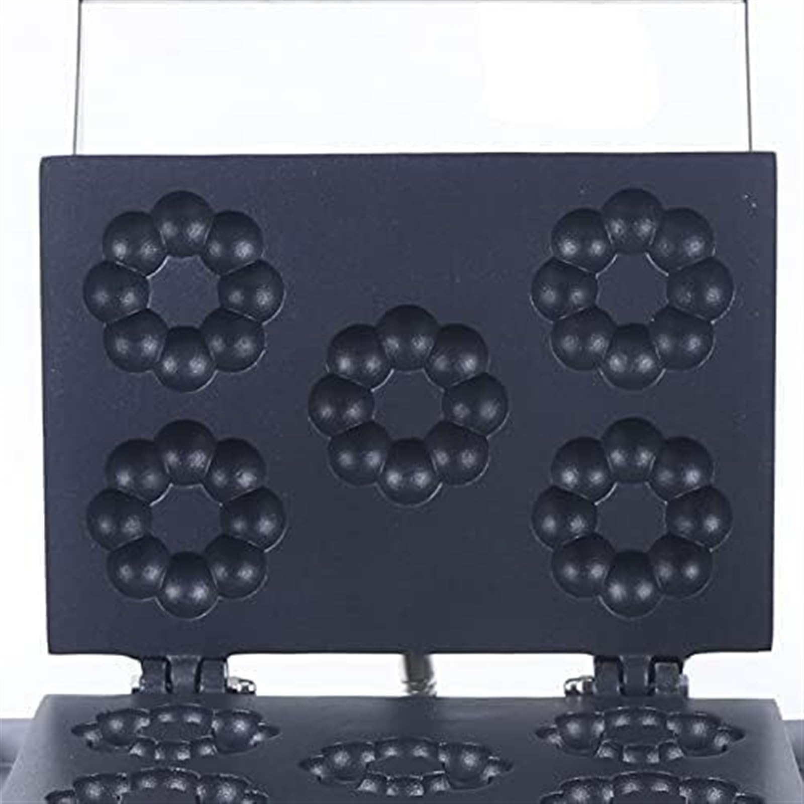 Macchina per Waffle Antiaderente, Fiore di Prugna, 5 Fori, Doppia Faccia, 1500 W, Piastra elettrica per Waffle, Ideale per preparare Colazione, Pranzo e spuntini.,