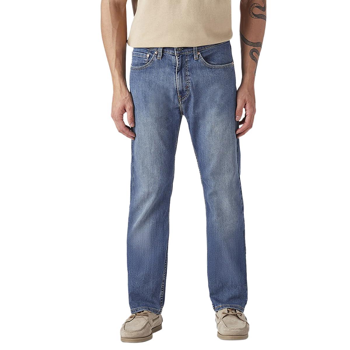 levi's Men's 505 Blue Straight fit mid Rise Jeans-picture-33