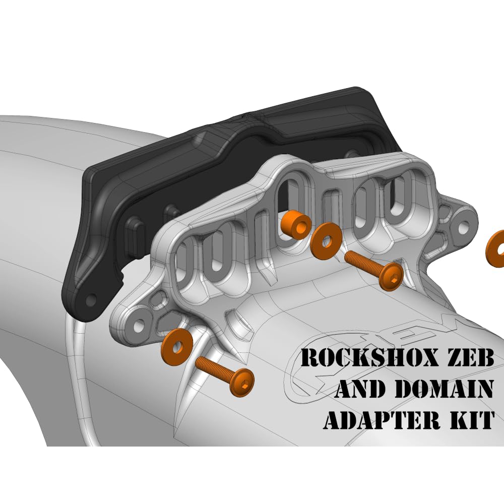 Mudhugger Evo Langes Vorderradschutzblech zum Anschrauben, mit RockShox ZEB 73,7 cm (29 Zoll) Adapter-Set, MTB-Federgabel, L 515 x B 90 mm