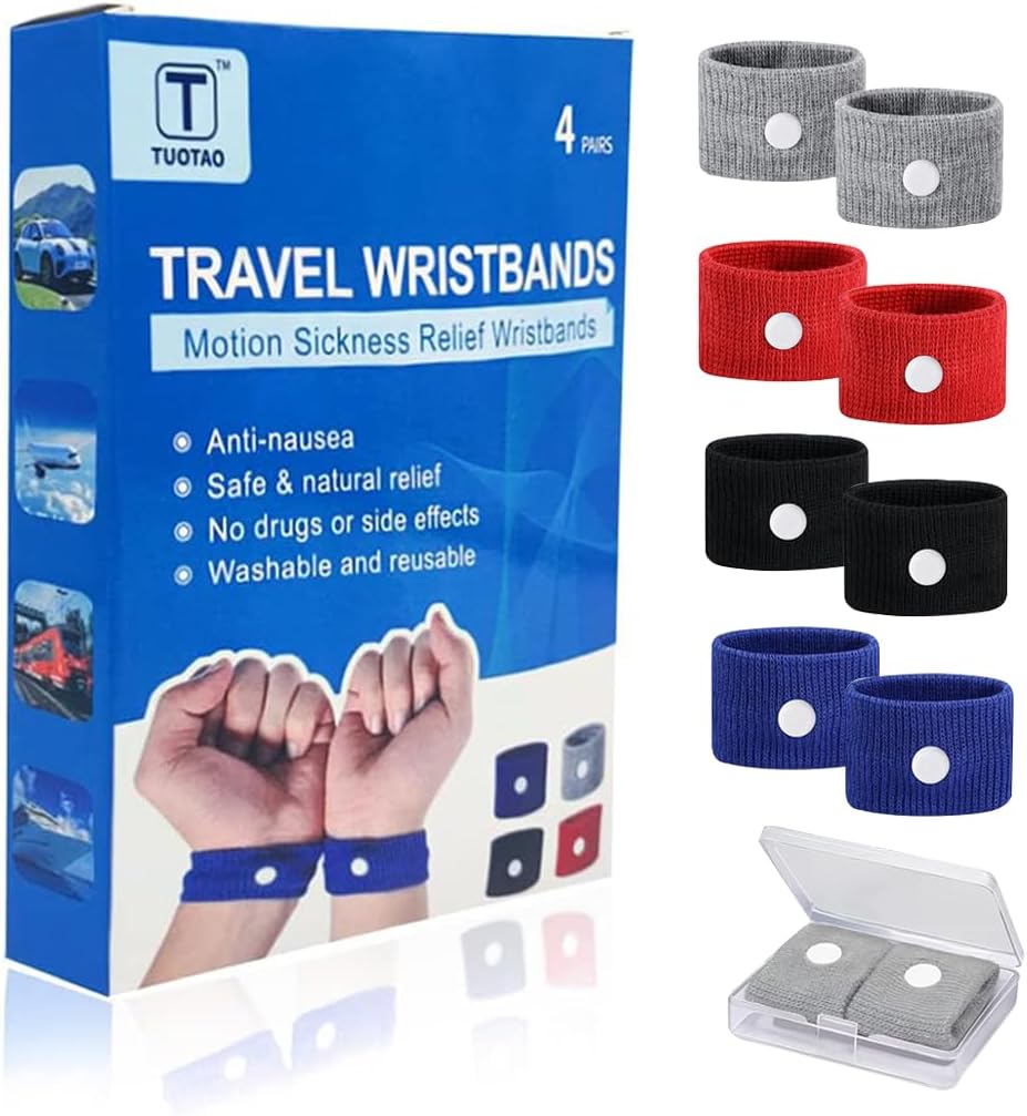 Anti-Nausea Wristband For Motion Sickness ,Travel Dizziness , Sea Vertigo Relief