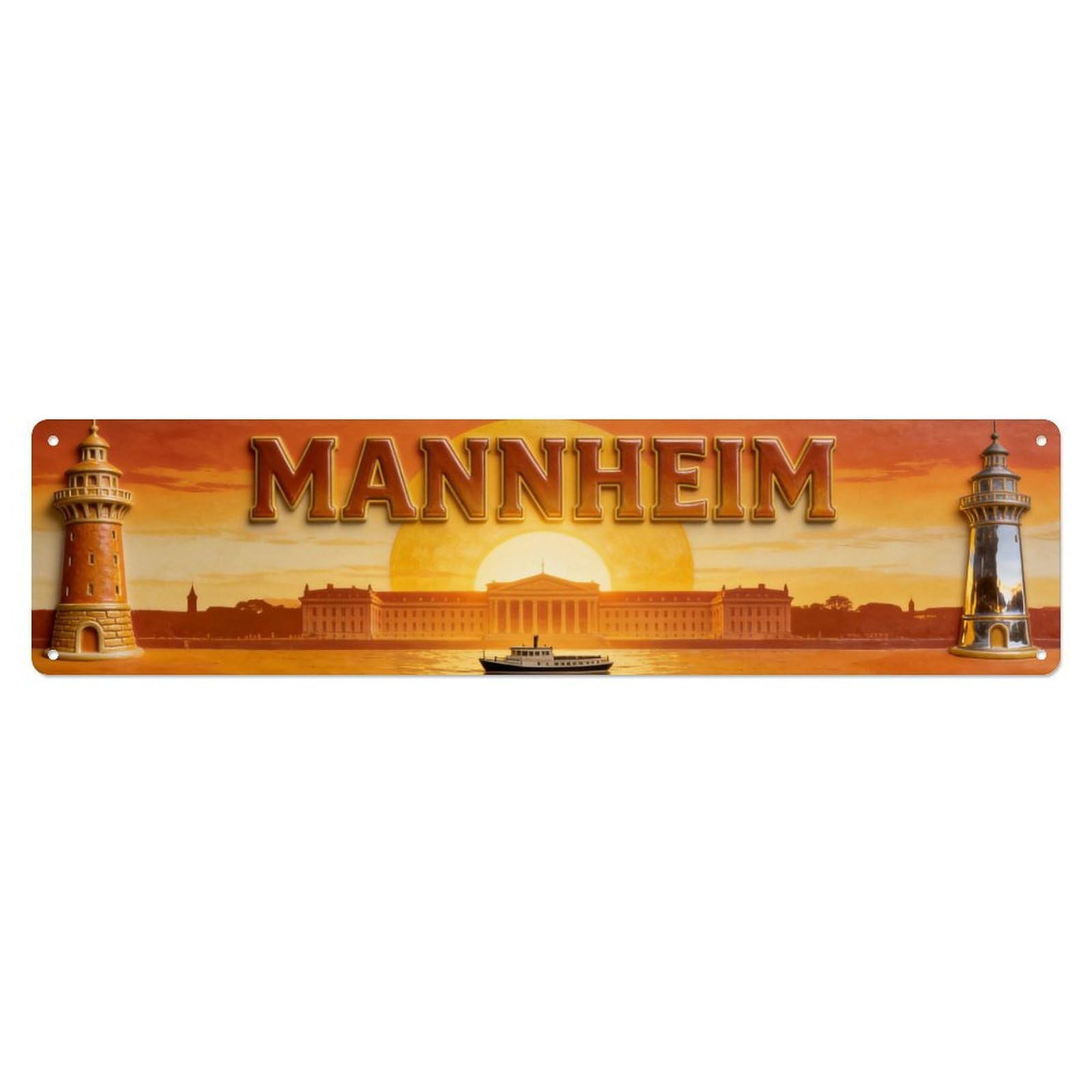 Metal Tin Sign Mannheim Germany Vintage