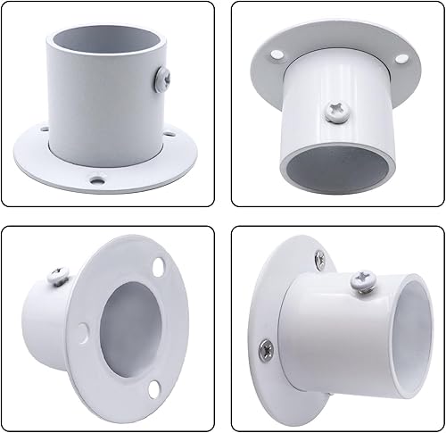 Miniatura 9 de Shonmogar Soporte para barra de armario, paquete de 6 soportes para barra de armario con tornillos, soporte de acero inoxidable para barra de