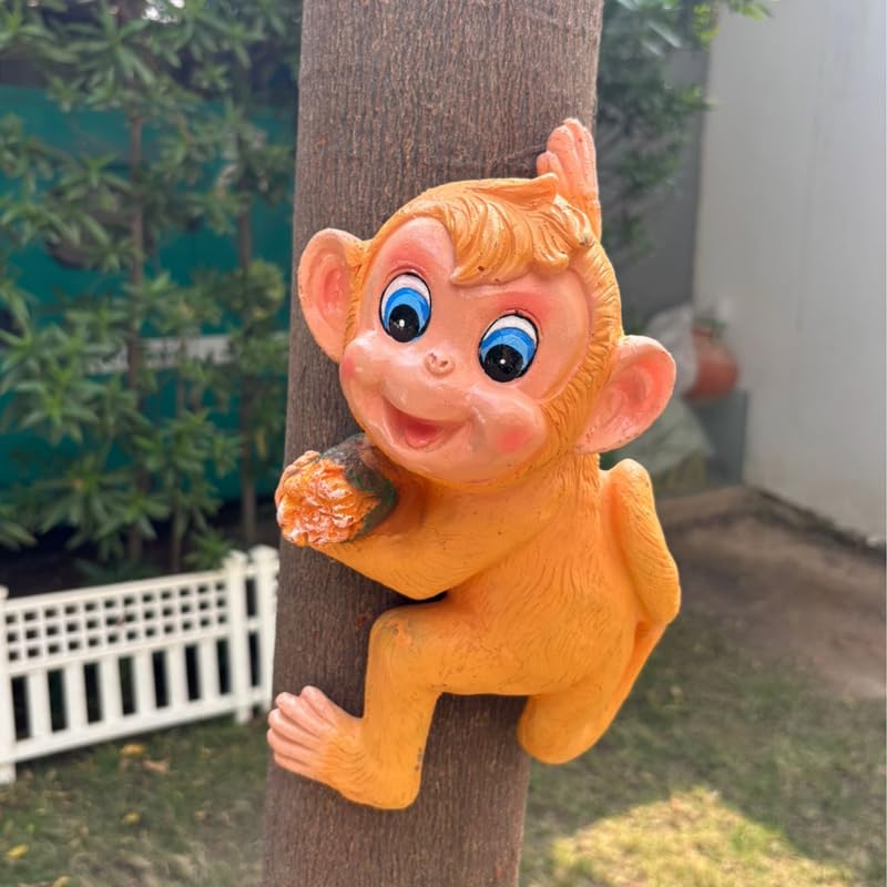 Wonderland Playful Climbing Monkey Wall Hanging – Resin Animal Wall Decor for Nursery, Patio, or Playroom- 7.5x6x10.5 inch-image-4