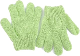 Guantes de de Nailon Supersuaves Paquete de 2 Guantes de Baño Exfoliantes para Hombres Mujeres Y Niños Exfoliantes Suaves Y Resistentes de Color Verde