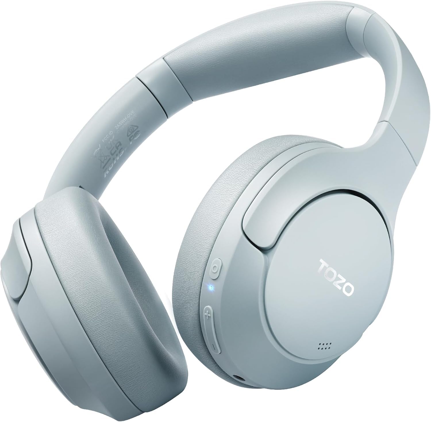 TOZO Hybrid Active Noise Cancelling Headphones, Hi Res Audio | Wireless Over Ear Bluetooth Headset, 60H Playtime, Custom EQ via App Deep Bass Comfort Fit Ear Cups, for Home Office Travel