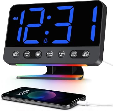 110dB Loud Alarm Clocks for Heavy Sleepers Bedside Digital Clock