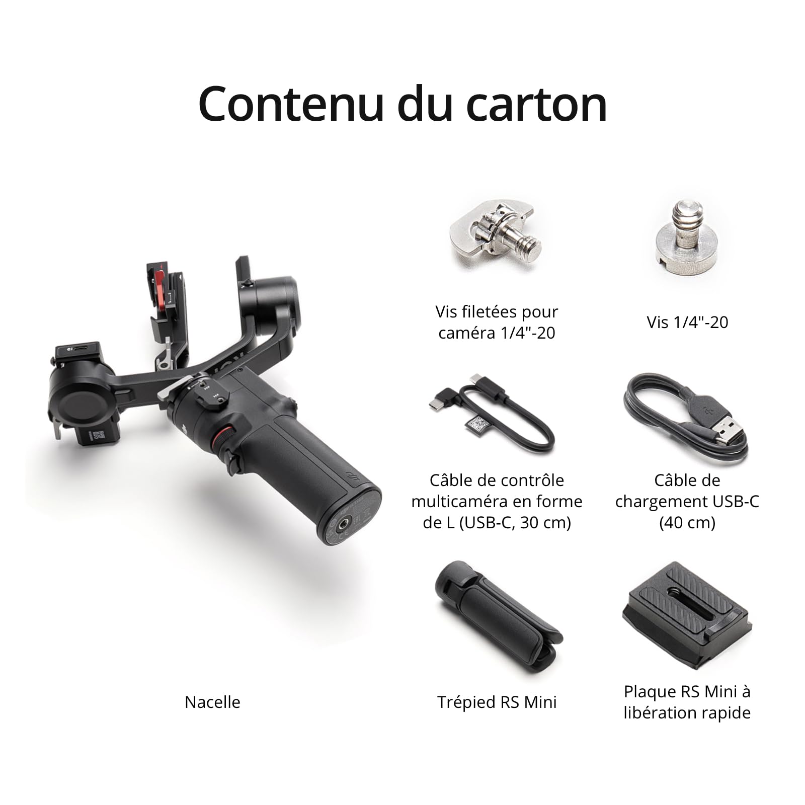 DJI RS 3 Mini, stabilisateur léger à nacelle 3 Axes pour Canon/Sony/Panasonic/Nikon/Fujifilm, Charge utile recommandée de 2 kg, contrôle obturateur par Bluetooth, Prise de Vue Verticale Native