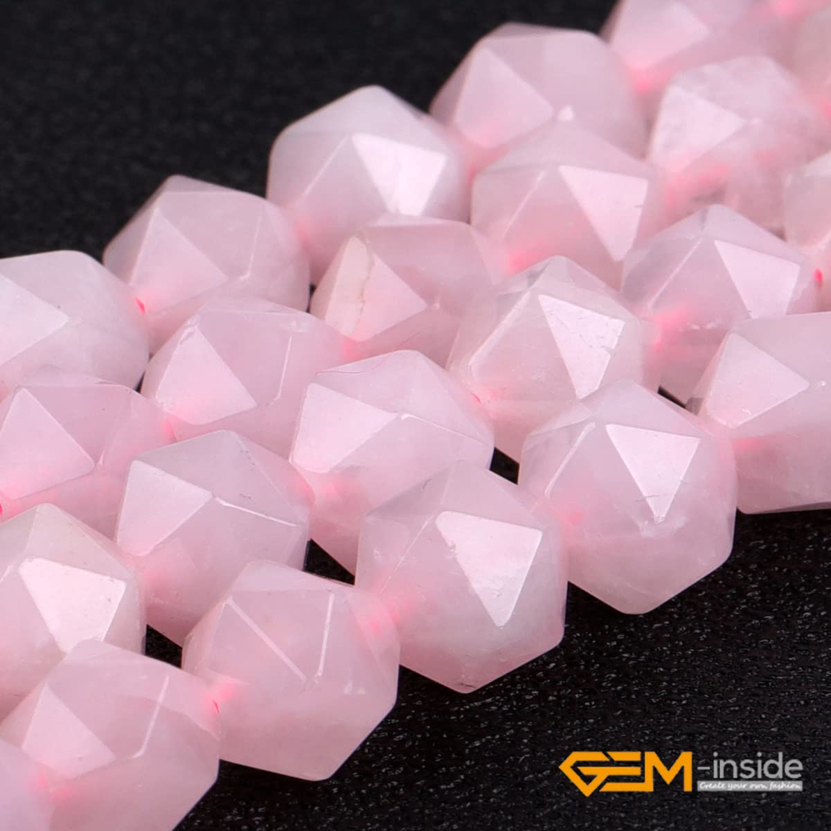 Gem-Inside Lot De 95 Perles Rondes En Quartz Rose Naturel De 4 Mm Pour La Fabrication De Bijoux Pour Adulte - 38,1 Cm