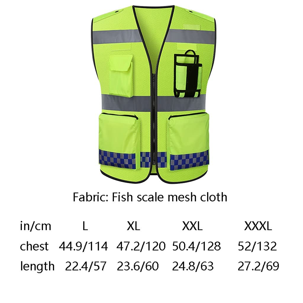 Gilet Di Sicurezza Giallo Fluorescente Riflettente - Senza Maniche, Con Tasche, Per Ciclismo, Corsa E Lavoro - Foto 6