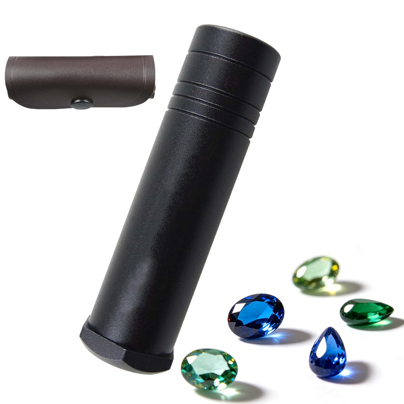 WLSYX Handheld Calcite Dichroscope, 2 Plechroic Colors Gemstone Identification Magnifier with Protective Case, Eyepiece 10nm/Objective 4nm, for Gems Jewerly Craftsmen, Jewerler, Gemologists