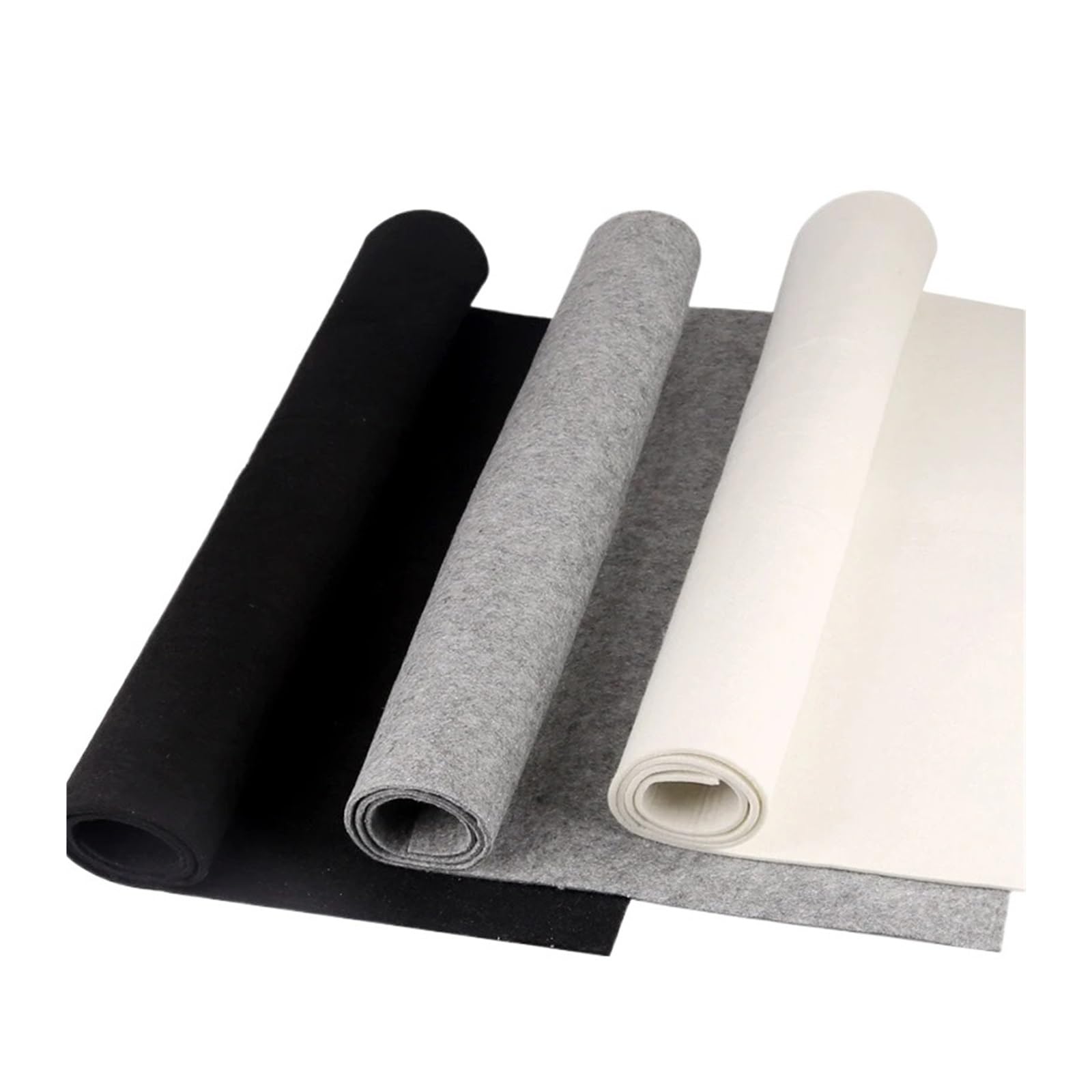 Bastelfilz Filz 3 Stück 60 x 120 cm weiche Filzunterlagen for Kalligrafie, Malerei, mm/5 mm Wolle, tragbar, for Anfänger, Tischsets, DIY-Nähprojekte für DIY Handwerk(5mm black)