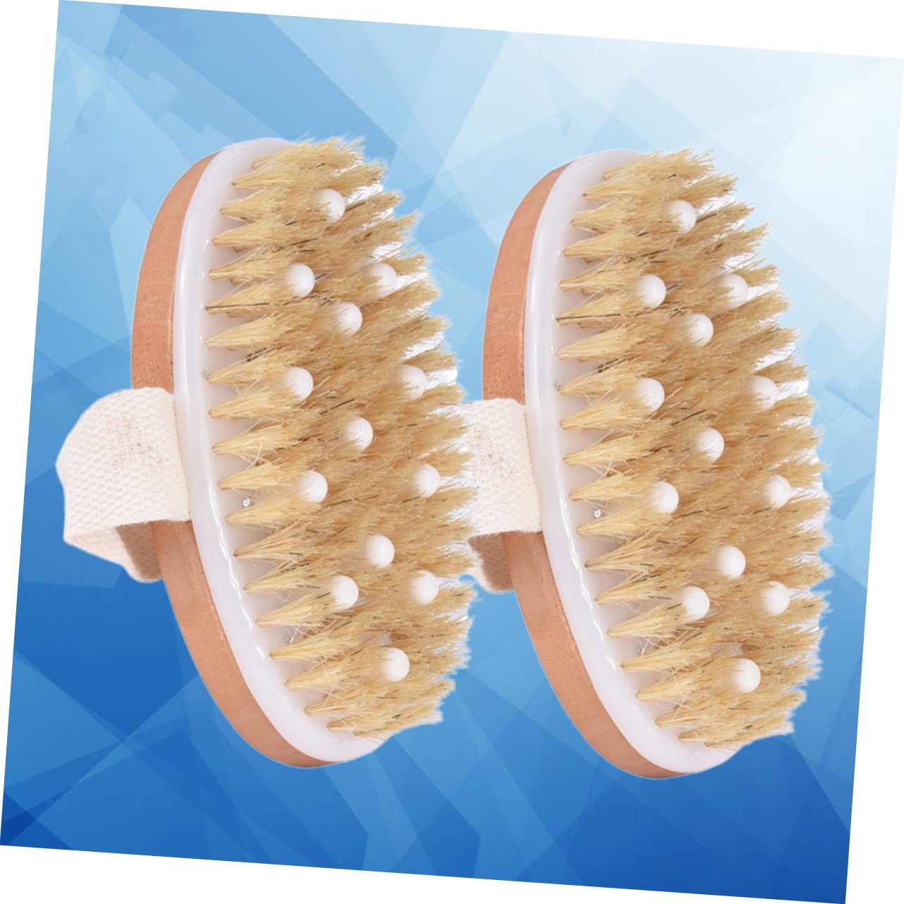 Gogogmee 2Pcs Beaded Bristle Bath Brush Shower Brush for Exfoliation and Massage for Home Use Gently Removes Dead Skin and Chocolate