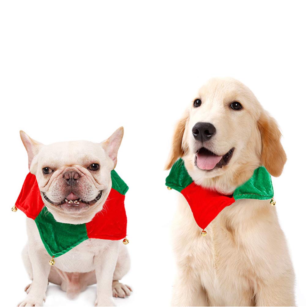 Weihnachts-Haustier-Halstuch, Hundehalstuch mit klingelnder Glocke, Kostümkragen, Warmer Halstuch, Weihnachtshalstuch for Haustier, Katze, Welpe, kleine Hunde / 891 (Size : L)