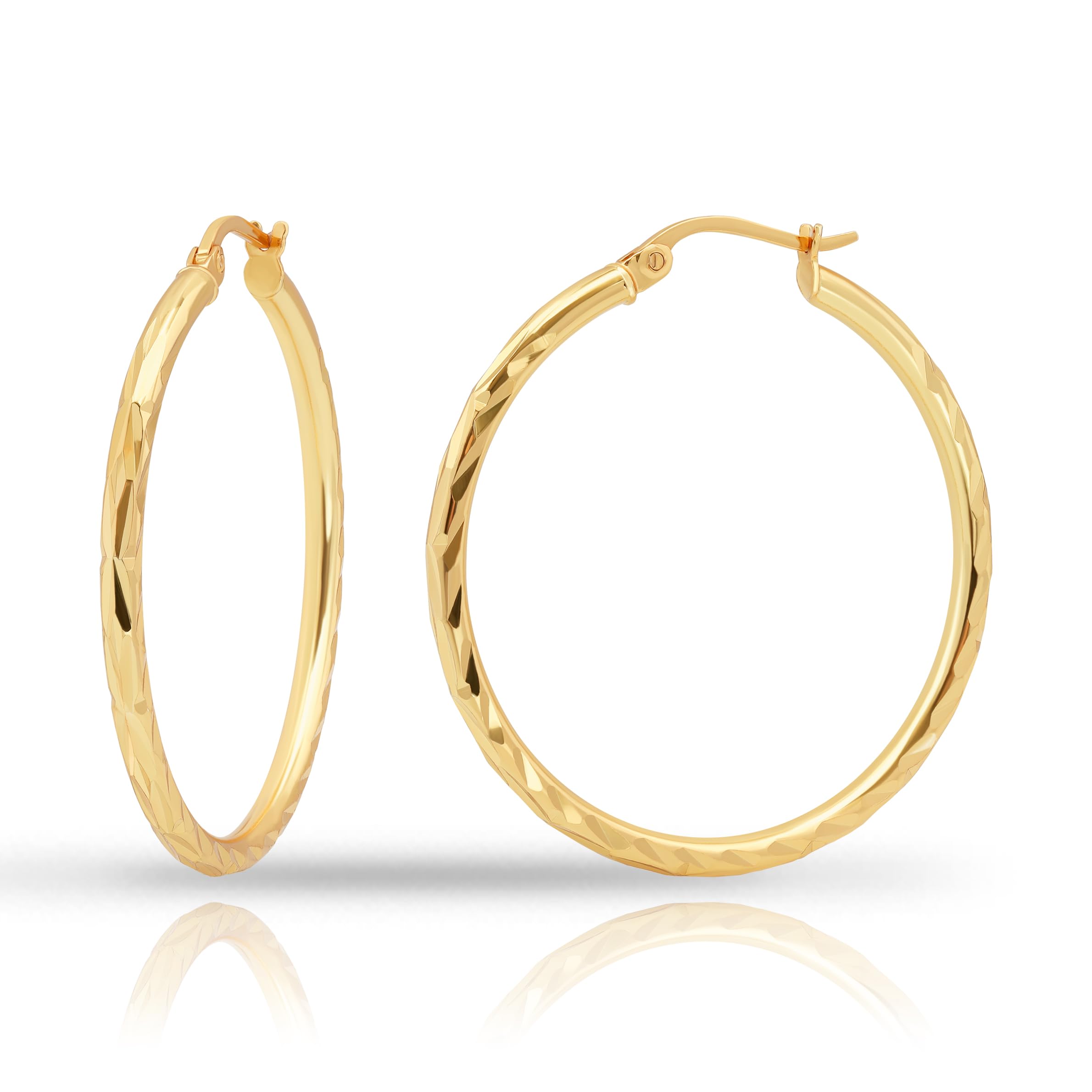 Hoops & Loops Diamond-Cut Hoop Earrings