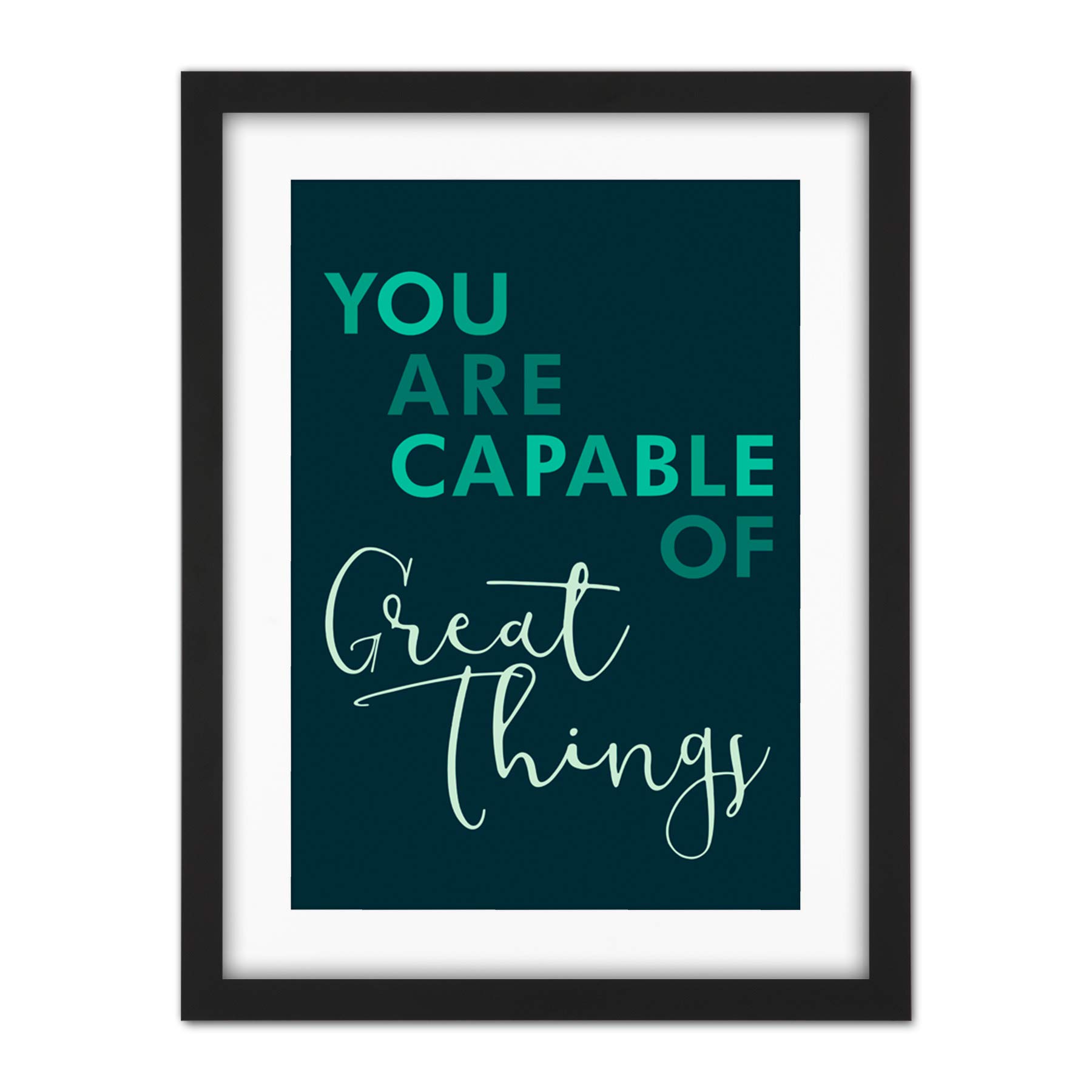 Wee Blue Coo You Are Capable Great Things Artwork Framed Wall Art Print 18X24 Inch