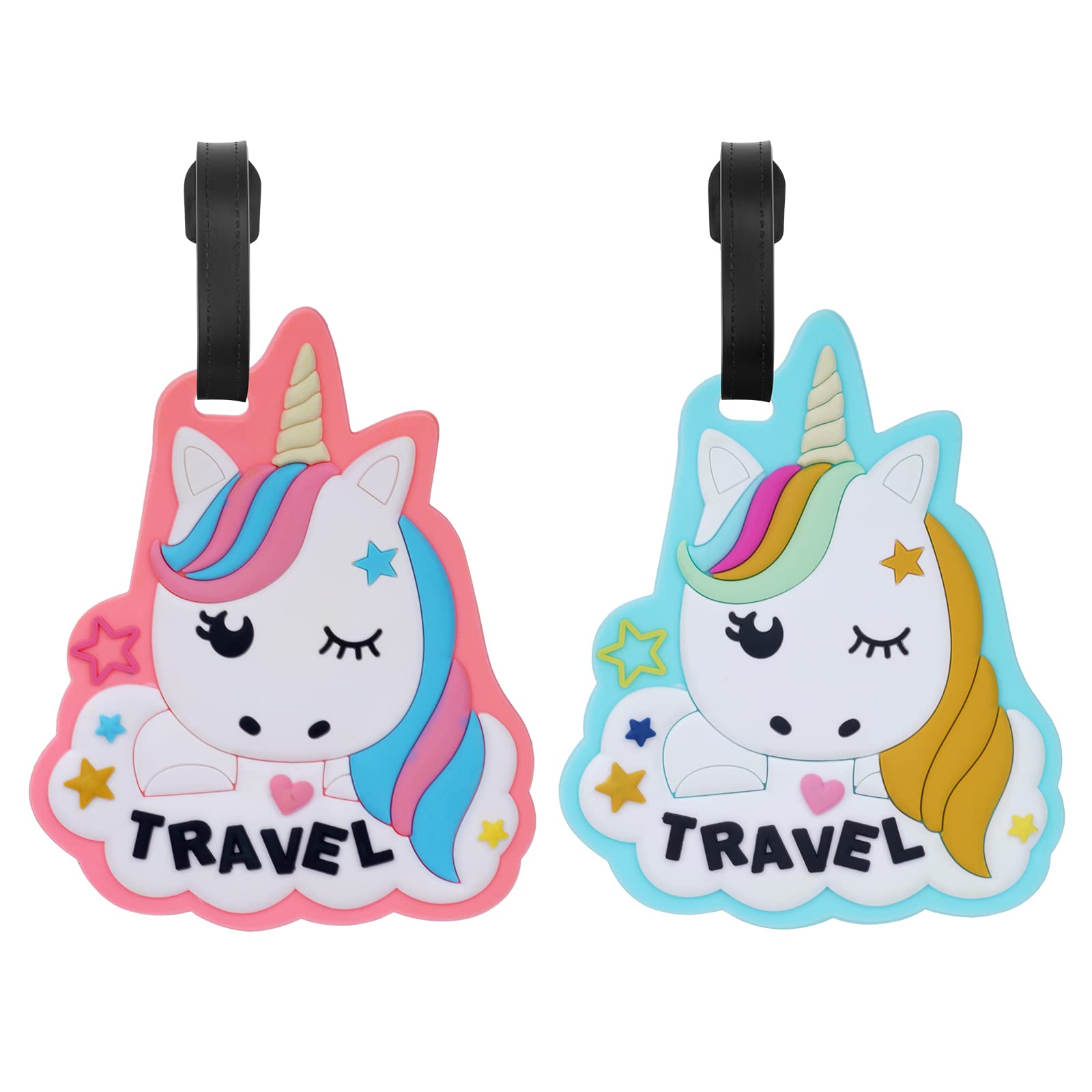 6 Pezzi Etichette per Bagagli, Viaggio bagagli Tag, Deposito Bagagli Tag Realizzata in plastica in Colori Vivaci, Luggage Tags per il Aereo Bagaglio, Valigie