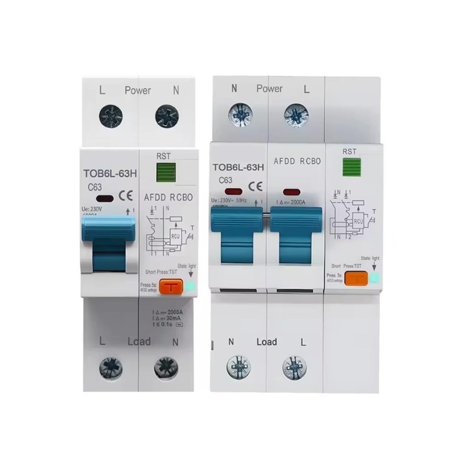 AFDD Wyłącznik typu AC z krzywą C AC230V 63A AFDD RCBO