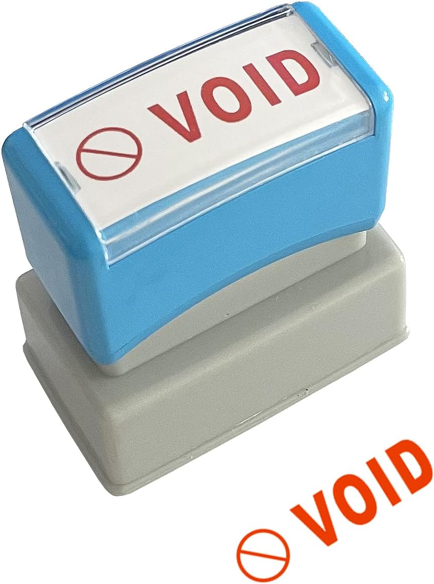 WAFJAMF Void StampsSelfInking Rubber Office Stamp Red Ink Message StampMedium