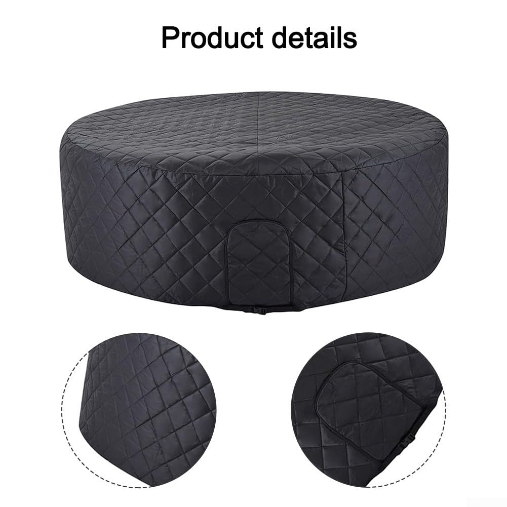 Copertura gonfiabile per vasca idromassaggio, 208 x 70 cm, resistente alle intemperie e termoisolante in robusto tessuto trapuntato, custodia protettiva nera per vasche da bagno gonfiabili rotonde in