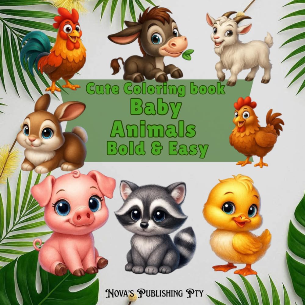 Baby Animals Bold & Easy: Coloring Book